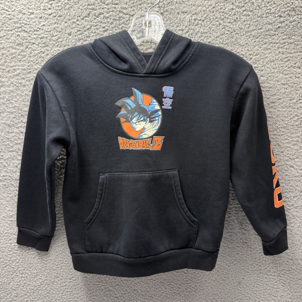 Dragon Ball Z Hoodie Boy's Size 7 Black Goku Pullover Graphic Hoodie Size 7